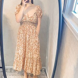 Free People Ellie Printed Maxi Dress Cotton S